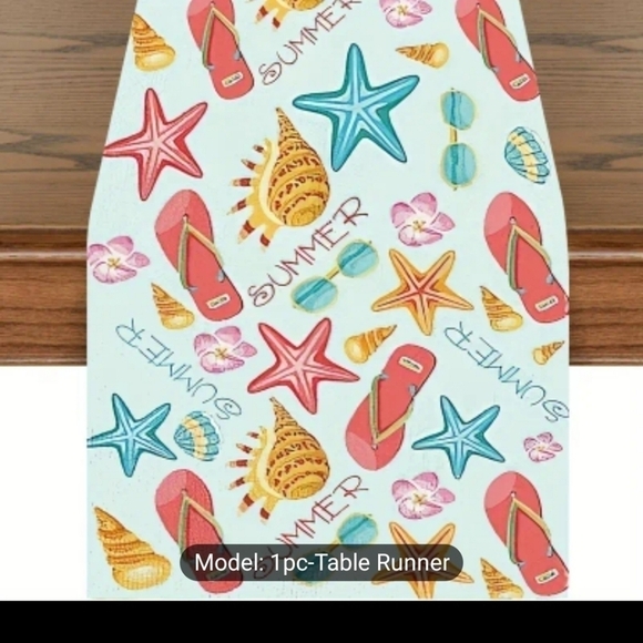 NWOT 70in long summer Print table runner - Picture 1 of 2